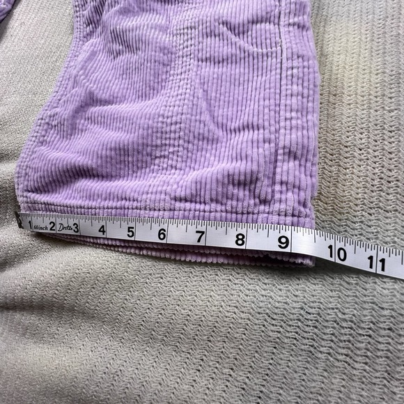Y2K Corduroy Cargo Pants 100% Cotton Lilac Womens 5 Retro Wide Leg Baggy Trendy - Picture 8 of 9